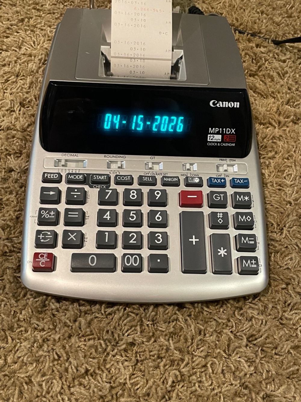 Canon MP11DX Printing Calculator with Clock and Calendar - Picture 5 of 9